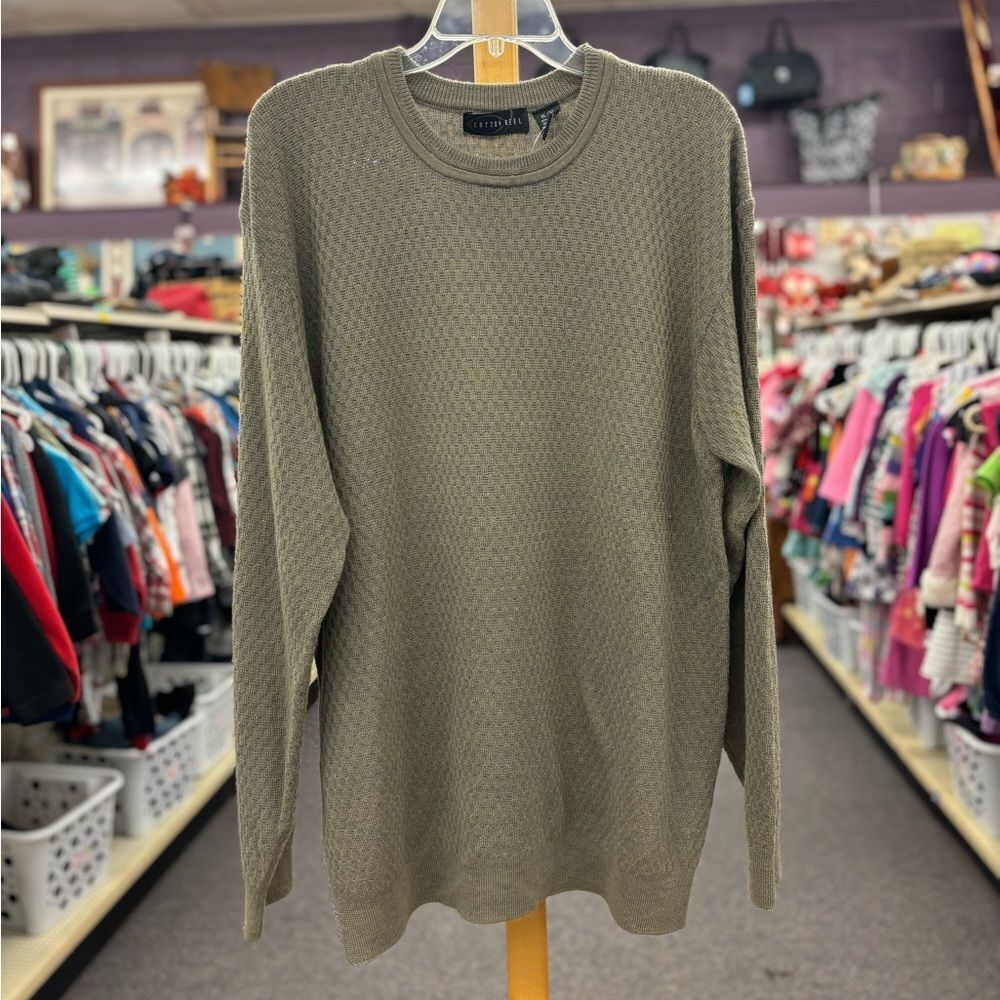 🛍️ Cotton Reel Men's X-Large Green Sweater